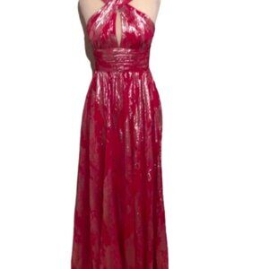 AIDAN MATTOX Metallic Silk Organza Gown - Size 8